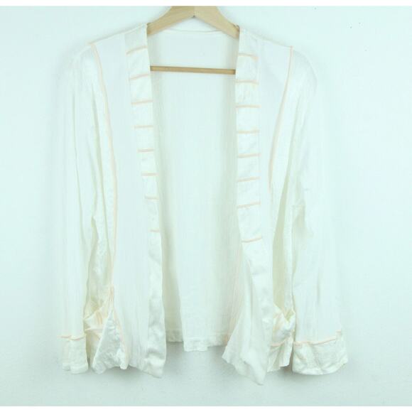 Vintage Small M Dress White Cottagecore Victorian Romantic Boho 90s Maxi FLAW - Picture 9 of 16